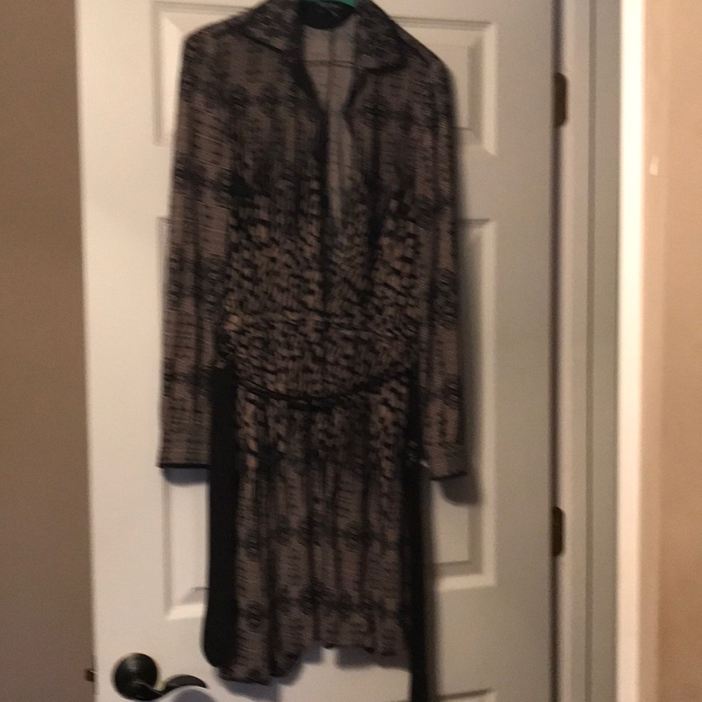 Etcetera long sleeve dress kaki black